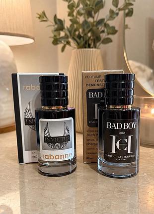 Чоловічі парфуми 🖤 carolina herrera bad boy 60 мл  🖤 rabanne invictus lux new чоловічий 60 мл 🖤