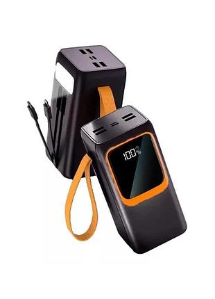 Портативний зарядний пристрій (повербанк) aspor a350 50000 mah (4usb/type-c/lightning/22.5w) - чорний