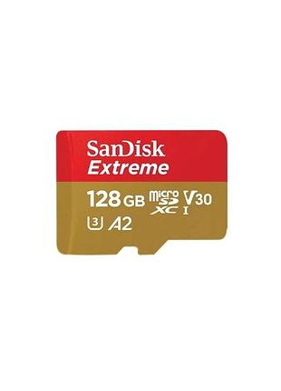 Карта пам'яті microsdxc (uhs-1 u3) sandisk extreme a2 128gb class 10 v30 (r190mb/s,w90mb/s) (adapter sd)