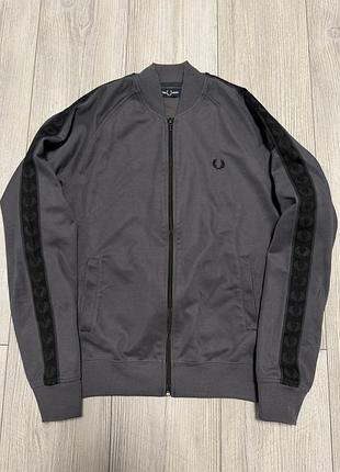Спортивна кофта fred perry gray logo з лампасами