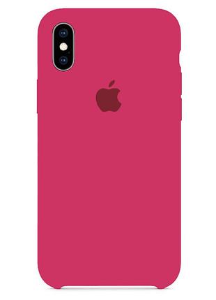 Чехол для iphone xs силиконовый с микрофиброй soft touch открытый низ с логотипом apple hibiscus