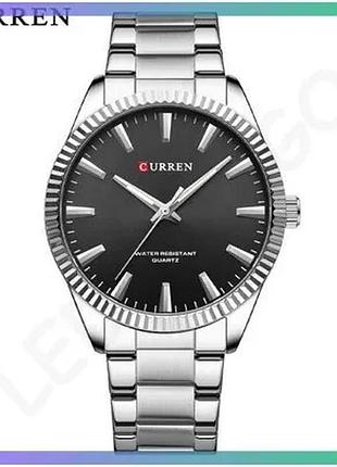 Часы curren 8425 silver-black кварцевые мужские водонепроницаемые 44 мм с металлическим браслетом sku_aber_1008-0352