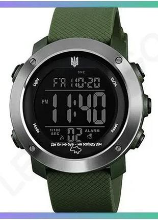 Спортивный электронный часовник awarder 033 army green-silver-black для мужчин с функциями будильника sku_aber_1202-0043
