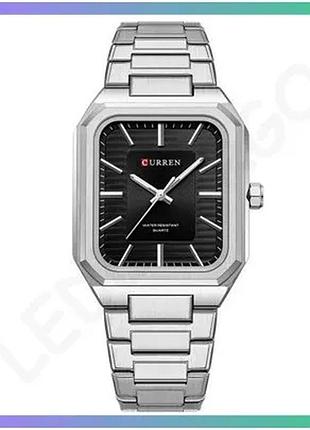Чоловічі кварцеві наручні годинники curren 8457 silver-black класичні водонепроникні з браслетом (ціна sku_aber_1008-0467