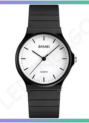 Часы skmei 1419bkwt черно-белые кварцевые женские водонепроницаемые классические стрелочные sku_aber_1080-1106