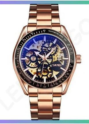 Чоловічі кварцеві годинники skmei 9194rg rose gold водонепроникні 30м з арабськими цифрами класичні sku_aber_1080-1867