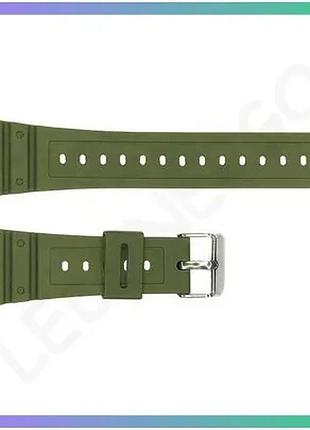 Ремень для часов skmei army green-white 16мм классический с серебристой пряжкой для мужчин sku_aber_1051-0587