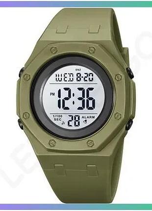 Часовник skmei 2048ag army green электронный мужской спортивный водонепроницаемый с будильником и секу sku_aber_1080-1849