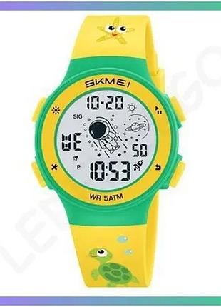 Спортивные часы skmei 2267st turtle желтые водонепроницаемые с будильником и хронографом для мальчиков sku_aber_1080-2636