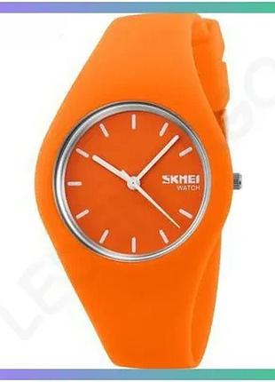 Часы skmei 9068og оранжевые кварцевые спортивные для мужчин и женщин с каучуковым ремешком sku_aber_1080-2927
