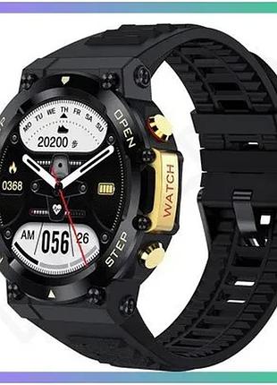 Розумний годинник modfit titan black-gold 35 мм спортивний з фітнес-трекером пульсометром bluetooth дл sku_aber_1077-0230