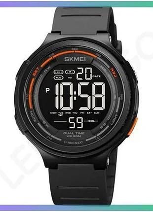 Спортивные часы skmei 1841bk черные электронные с будильником и подсветкой для мужчин 52x47 мм sku_aber_1080-1410