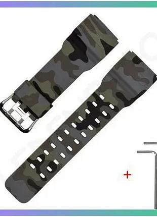 Ремінь для годинників casio g-shock gg-1000/gwg-100/gsg-100 сірий камуфляжний поліуретановий унісекс р sku_aber_1051-0899