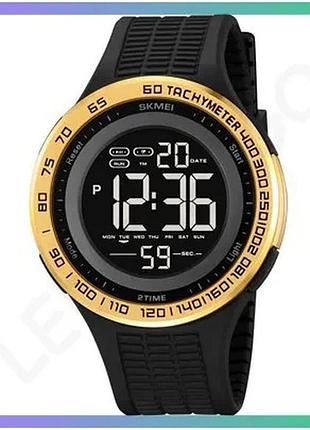 Часы skmei 2155gd gold электронные спортивные для мужчин с хронографом будильником и календарем sku_aber_1080-2657
