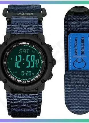 Часы awarder 036 nylon black-blue спортивные электронные с будильником и таймером для мужчин sku_aber_1202-0100