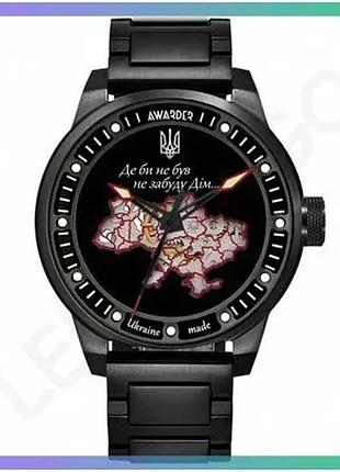 Механические часы awarder 058 all black steel 47 мм для мужчин с водонепроницаемостью 100 м и сапфиров sku_aber_1202-0520
