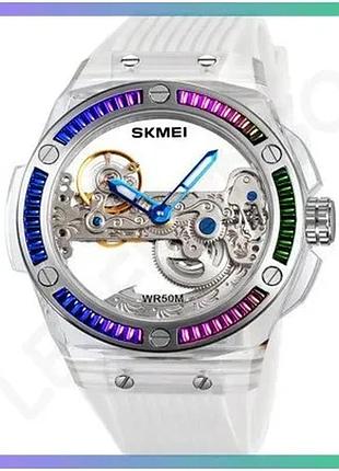 Спортивні годинники skmei m032wt white кварцеві водонепроникні унісекс з люмінесцентною підсвіткою 50м sku_aber_1080-2948