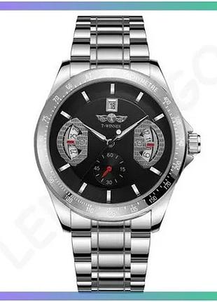 Ч men's watch winner 8267 silver-black механические с нержавеющей стали для casual стиля sku_aber_1099-0068