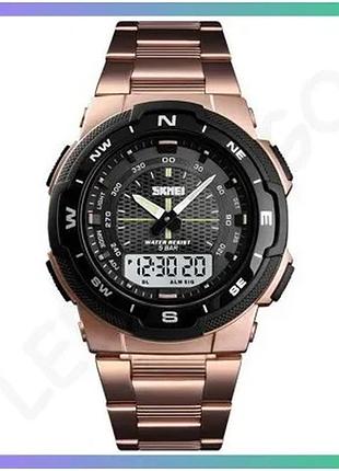 Ч men's watch skmei 1370rg rose gold спортивные часы с будильником и таймером для активного отдыха sku_aber_1080-1947