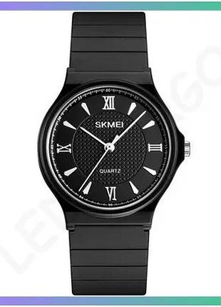 Часы skmei 1422bk черные кварцевые унитарные для мужчин и женщин с римскими цифрами и водонепроницаемо sku_aber_1080-1114
