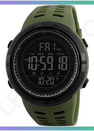 Часы skmei 1251ag military электронные для мужчин с будильником и подсветкой черные 49х49 мм sku_aber_1080-0820