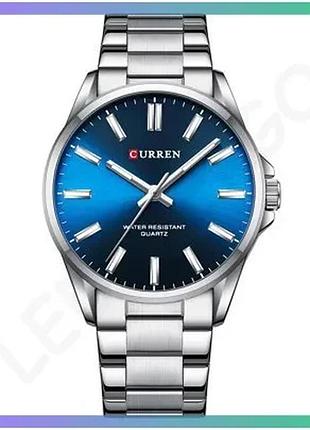 Ч men's watch curren 9090 silver-blue кварцевые часы с водонепроницаемостью 3 atm стильные часы для му sku_aber_1008-0376