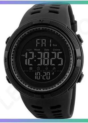Часы skmei 1251 all black электронные мужские спортивные с будильником и подсветкой 50 м водонепроница sku_aber_1080-0513