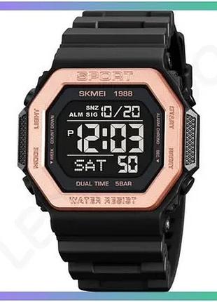 Спортивные часы skmei 1988rg rose-gold водонепроницаемые 50м с будильником и секундомером для мужчин sku_aber_1080-1808