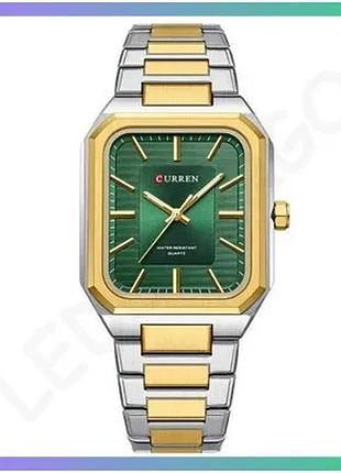 Часовник curren 8457 золотисто-зеленый классический мужской кварцевый с водонепроницаемостью 30м sku_aber_1008-0471