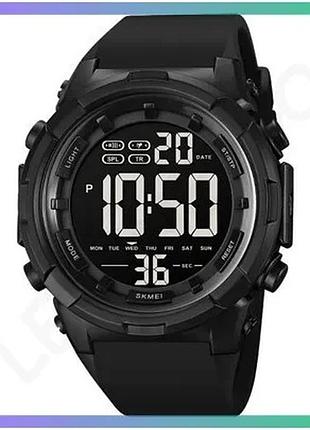 Годинник skmei 1845tn titanium чорний спортивний з будильником та підсвіткою для чоловіків електронний sku_aber_1080-2259