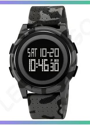 Часы skmei camo gray электронные водонепроницаемые с будильником и хронографом для мужчин спортивные sku_aber_1080-2646