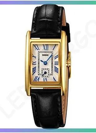 Женские часы skmei 2297 gold-black кварцевые классические с римскими цифрами водонепроницаемые 30м sku_aber_1080-2949