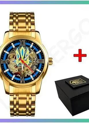 Наручний годинник awarder 025 sharp gold blue кварцовий чоловічий з золотистим корпусом і мінеральним sku_aber_1202-0433