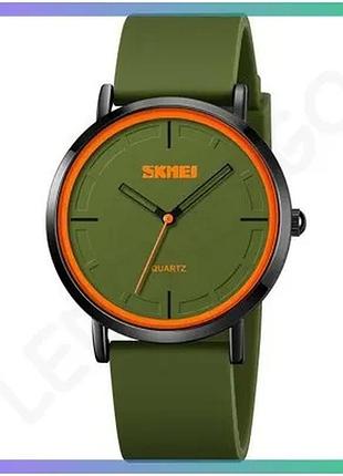 Годинник skmei 2050ag army green кварцовий водонепроникний унісекс для чоловіків та жінок стильний акс sku_aber_1080-2195