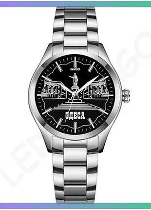 Женские часы awarder 035 одеса i silver-black нержавеющая сталь кварцевые классические круглый корпус sku_aber_1202-0053