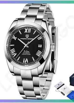Ч men's watch pagani design pd-1691 silver-black механические с сапфировым стеклом для активного образ sku_aber_1138-0007