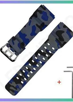 Ремешок для часов casio g-shock gg-1000/gwg-100/gsg-100 темно-синий камуфляжный универсальный ремень sku_aber_1051-0896