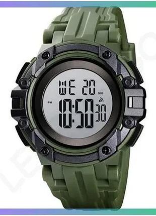 Спортивные часы skmei 1545ag army green водонепроницаемые с будильником и секундомером для мужчин sku_aber_1080-1291