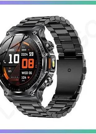 Спортивные часы modfit titan-x black steel 52 мм с пульсометром и bluetooth для мужчин sku_aber_1077-0342