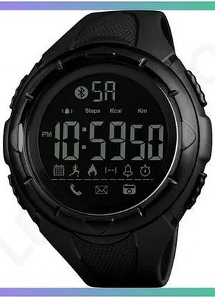 Чёрные смарт-часы skmei 1326bk спортивные с будильником и bluetooth для мужчин водонепроницаемые 50м sku_aber_1080-0448