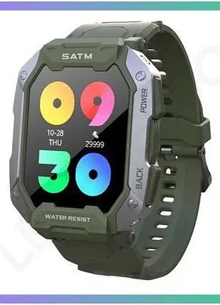 Розумний годинник modfit warrior army green 1,7 дюйма чоловічий з моніторингом здоров'я та оповіщенням sku_aber_1077-0201