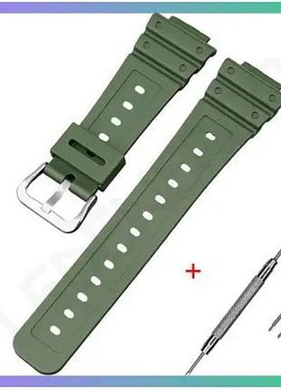 Ремень для часов casio g-shock ga-2100 army green классический из полиуретана для мужчин и женщин sku_aber_1051-0839