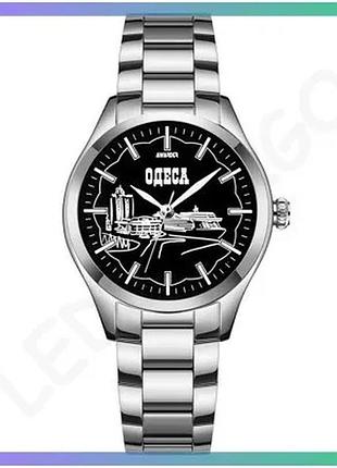 Часы awarder 035 одеса ii silver-black кварцевые женские с нержавеющей стали водонепроницаемые 30м sku_aber_1202-0054