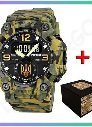Наручные часы patriot 003 cmgruagd тактические спортивные с будильником и секундомером для мужчин каму sku_aber_1201-0113