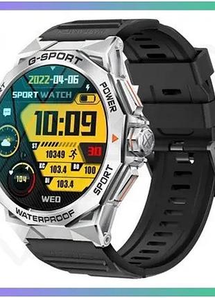 Розумний годинник modfit endurance silver-black чоловічий з пульсометром крокоміром фітнес-трекер елек sku_aber_1077-0302