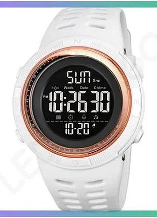 Спортивные часы skmei 2070wt белые электронные с будильником и секундомером для женщин sku_aber_1080-1734