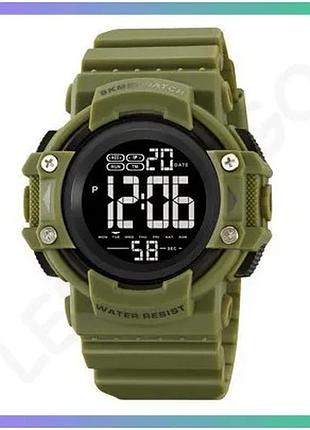 Часы skmei 2195ag army green электронные спортивные для мужчин с функцией будильника и подсветкой sku_aber_1080-2319