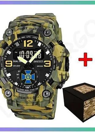 Часы awarder 003 сбу camo green тактические кварцевые с будильником и секундомером для мужчин sku_aber_1202-0633