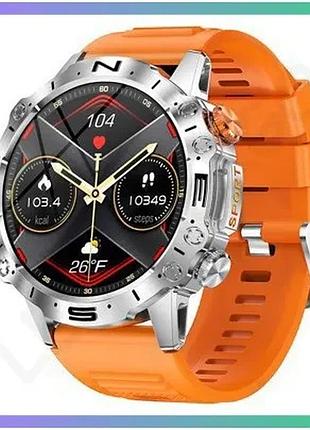 Розумний годинник modfit combat silver orange спортивний годинник з gps пульсометром для чоловіків фіт sku_aber_1077-0268