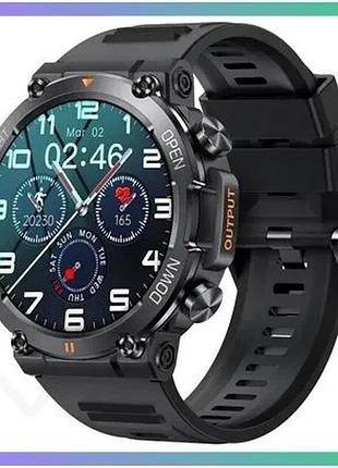 Розумний годинник modfit hunter all black 36 мм фітнес трекер з пульсометром для чоловіків спортивний sku_aber_1077-0207